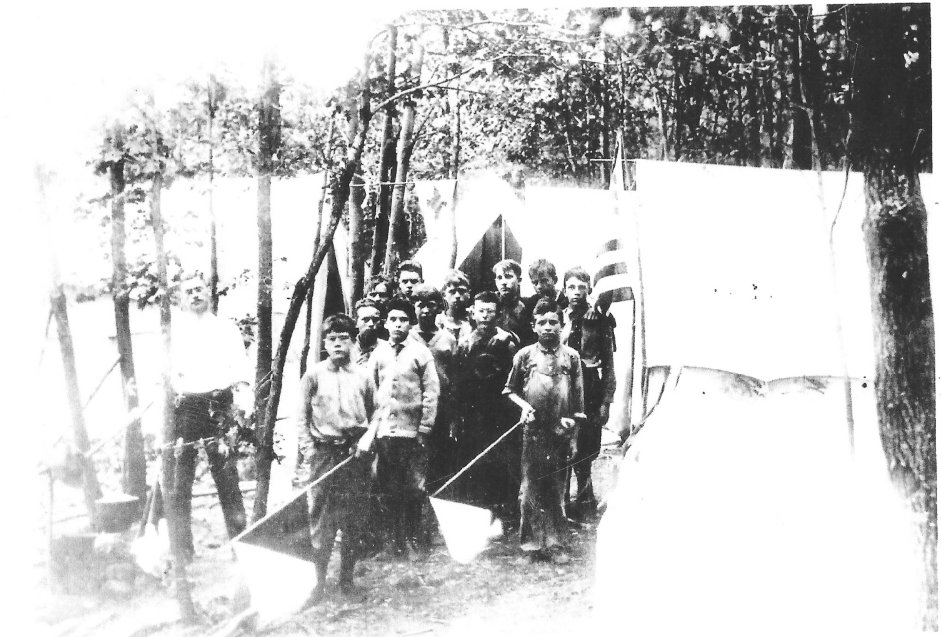 A group of Northborough Boy Scouts with their leader, in a photograph dated to about 1912